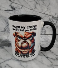English Bulldog - "Touch My Coffee" Ceramic Mug, 15 oz.