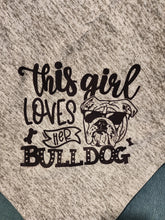 "This Girl Loves Her Bulldog" Gray Sweater Blanket, 50" x 60"