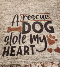 "A Rescue Dog Stole My Heart" Gray Sweater Blanket, 50" x 60"