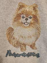 Pomeranian Rhinestone Zip-up Hooded Sweatshirt