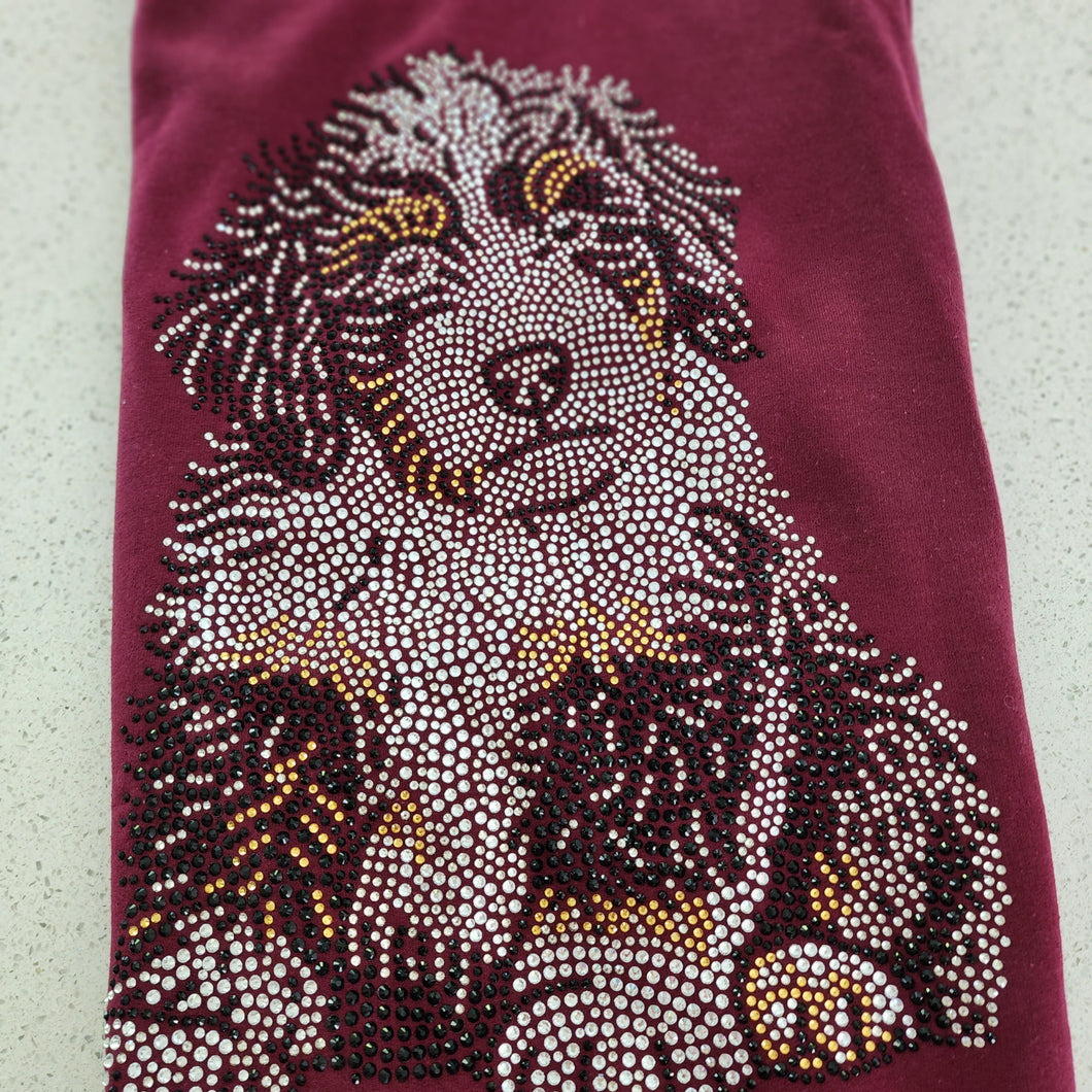 Bernese Mountain Dog Rhinestone Zip-up Hooded Sweatshirt