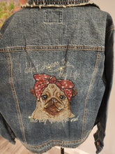 The Pug Life Chose Me Rhinestone Denim Jacket