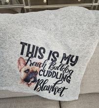 "This Is My French Bulldog Cuddling Blanket" Gray Sweater Blanket, 50" x 60"