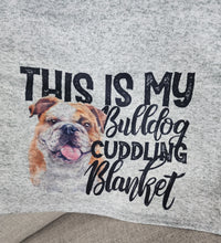 "This Is My Bulldog Cuddling Blanket" Gray Sweater Blanket, 50" x 60"