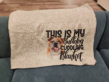 "This Is My Bulldog Cuddling Blanket" Gray Sweater Blanket, 50" x 60"