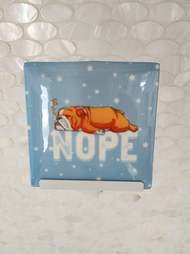 English Bulldog Nope Ceramic Night Light