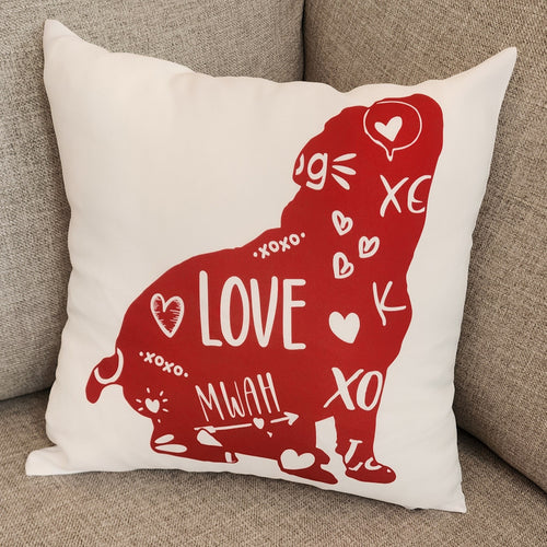 English Bulldog Word Throw Pillow, 16