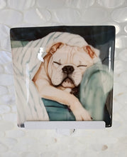 Bulldog Sleeping with Blanket Ceramic Night Light