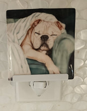 Bulldog Sleeping with Blanket Ceramic Night Light