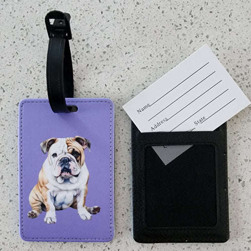 Bulldog Sitting Luggage Tag