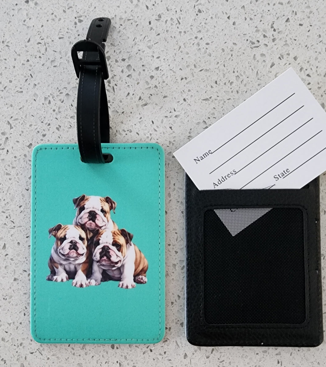 Bulldog Trio  Luggage Tag