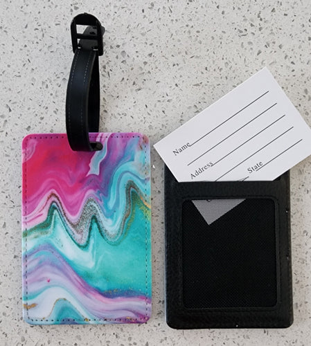 Pattern Tie Dye Pastel Luggage Tag