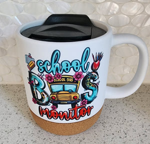 School  - School Bus Monitor Ceramic Mug with Lid, 15 oz.