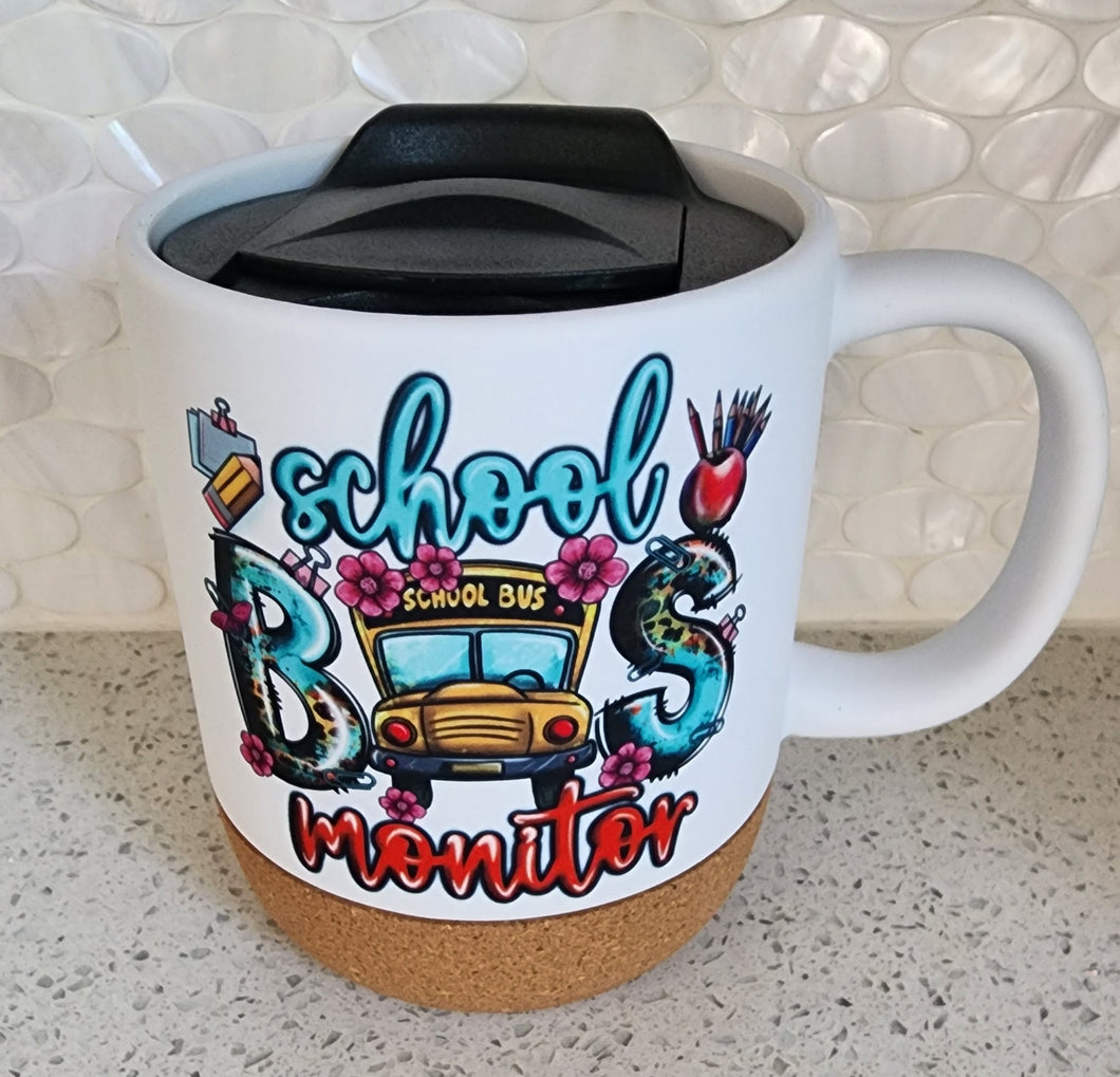 School  - School Bus Monitor Ceramic Mug with Lid, 15 oz.