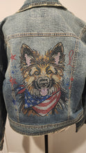 German Shepard - Patriotic: Stars & American Bandana Rhinestone Denim Jacket