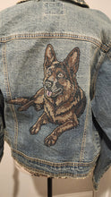 German Shepard - Lying Down Rhinestone Denim Jacket