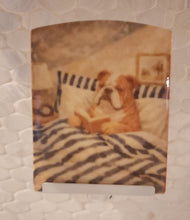 English Bulldog - Reading a Book in Bed Ceramic Night Light
