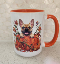 French Bulldog - In a Pumpkin with Leaves Ceramic Mug, 15 oz.