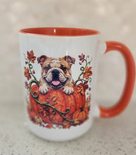 English Bulldog - In a Pumpkin with Leaves Ceramic Mug, 15 oz.
