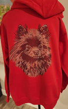 Pomeranian Rhinestone Zip-up Hooded Sweatshirt