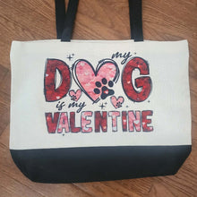 Dog (Valentine's Day) - "my Dog is my VALENTINE" Two-Tone Tote