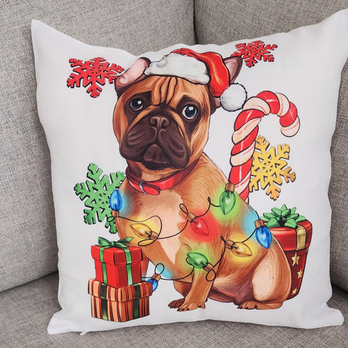 French Bulldog Christmas Throw Pillow, 16