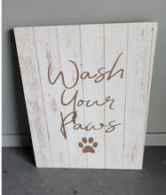 "Wash Your Paws" Sold Birch Wood Wall Art