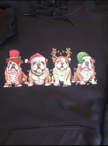 English Bulldog Christmas  Hooded Sweatshirt