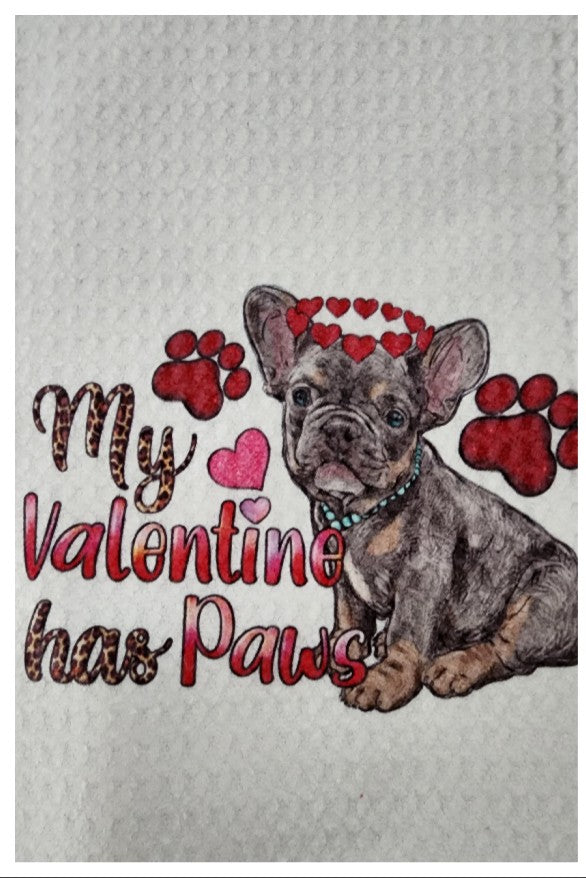 French Bulldog - My Valentine Has Paws Towel, 25
