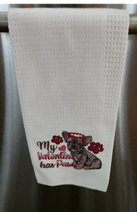 French Bulldog - My Valentine Has Paws Towel, 25" x 17"