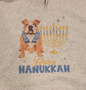 Bulldog "Happy Hanukkah" Hooded Sweatshirt