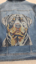 Rottweiler Rhinestone Denim Jacket