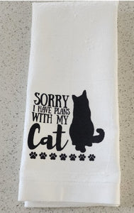Cat - Sorry I Have Plans With My Cat Towel, 25" x 17"