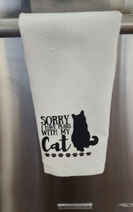 Cat - Sorry I Have Plans With My Cat Towel, 25" x 17"