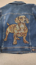 Dachshund Rhinestone Denim Jacket