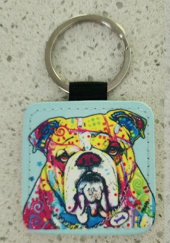 English Bulldog (neon) Keychain