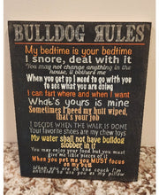 Bulldog - "Bulldog Rules" Solid Birch Wood Wall Art