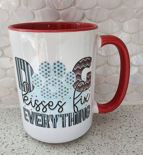 Dog - Dog Kisses Fix Everything Ceramic Mug, 15 oz.