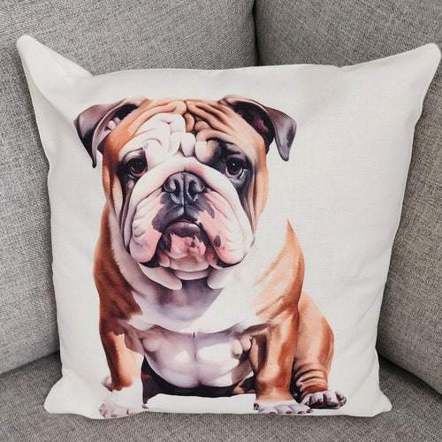 English Bulldog - Sitting Throw Pillow, 16