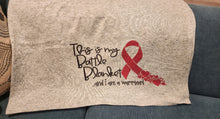Cancer - "This is my battle blanket- and I am a warrior!" Gray Sweater Blanket, 50" x 60"