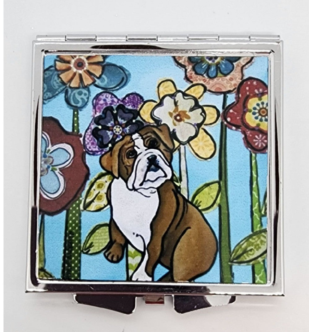 Bulldog - Stained-glass look Rectangular Compact Mirror