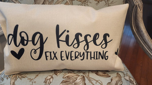 Dog - Dog Kisses Fix Everything Throw Pillow, 20