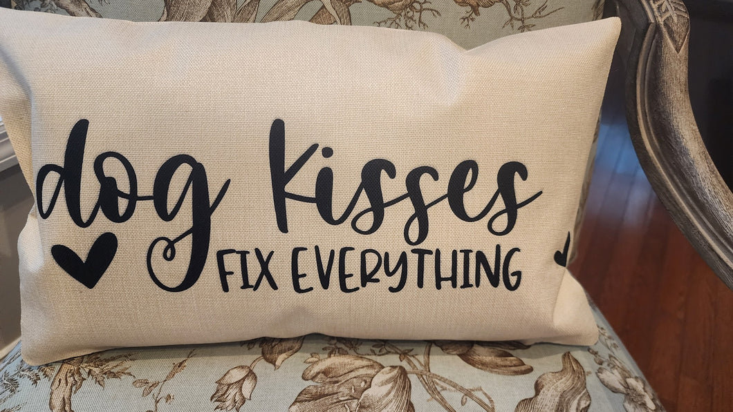 Dog - Dog Kisses Fix Everything Throw Pillow, 20
