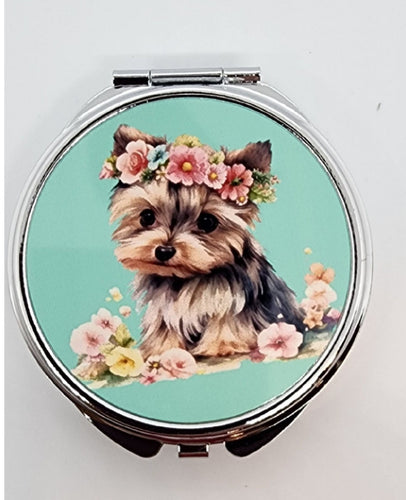 Yorkie - Floral Headdress Pill Box