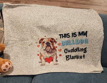 English Bulldog - "This Is My Bulldog Cuddle Blanket" Gray Sweater Blanket, 50" x 60"