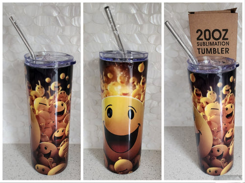 Smiley Stainless Steel Tumbler, 20 oz.