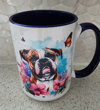 English Bulldog - Butterflies & Flowers Ceramic Mug, 15 oz.