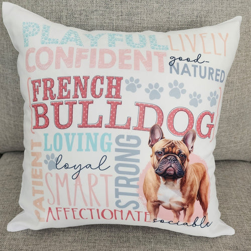 French Bulldog - Words Throw Pillow, 16
