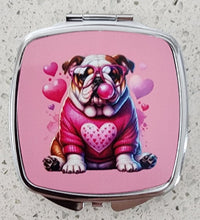 English Bulldog - Heart Sweater Rectangular Compact Mirror