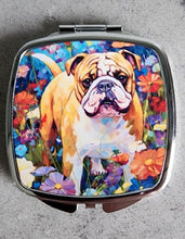 English Bulldog - Bright Flowers Background Rectangular Compact Mirror